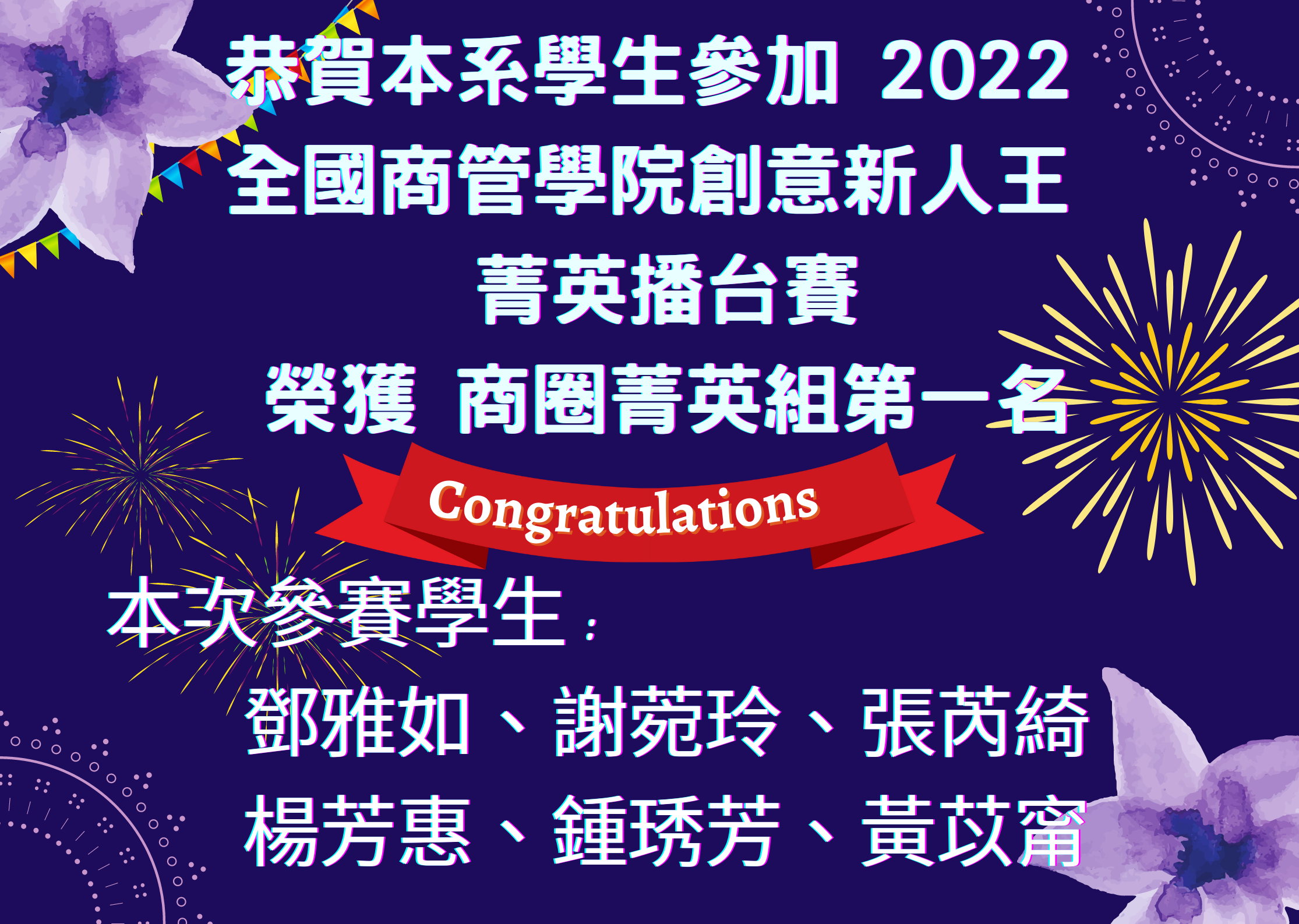 2022全國商管學院創意新人王菁英擂台賽